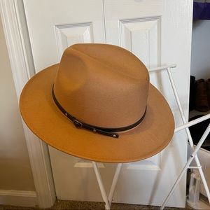 Tan Flat Brimmed Hat
